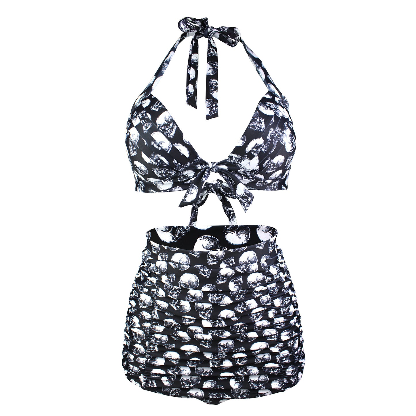 Women's two-piece skull print bikini set