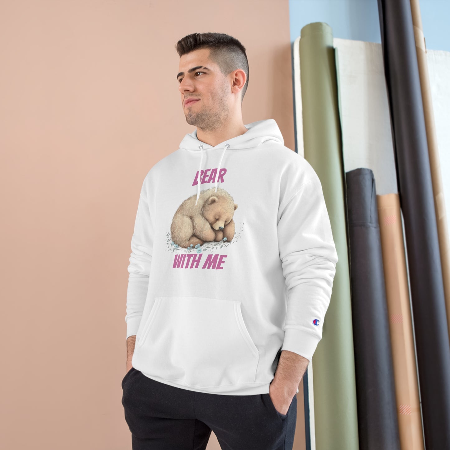 CWS Cozy Hoodie " Bear With Me" Champion Hoodie By Cozy Winter Store