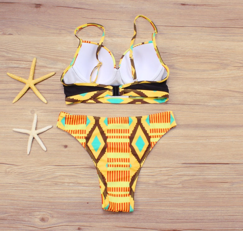 Multi Pattern High Waist Bikini Set