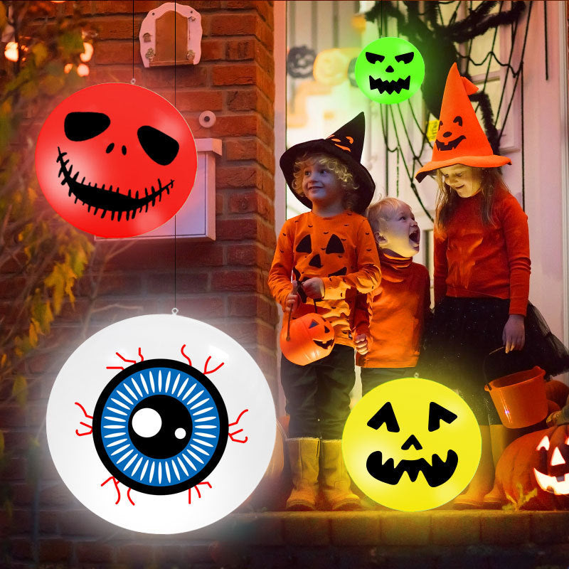 LED Halloween Light Luminous Ball Pumpkin Lamp Solar Charging Outdoor Waterproof Halloween Decorations Ornaments