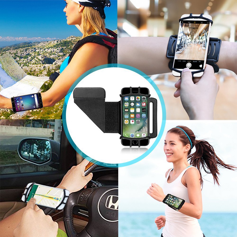 Detachable Mobile Phone Holder 360-degree Rotating Movement Arm Strap