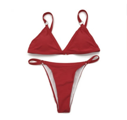 Solid color triangle bikini