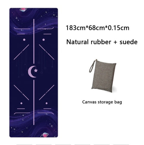 Natural Rubber Suede Yoga Mat Printed Folding