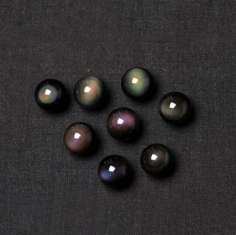 Halskette mit natürlichem Obsidian-Regenbogenauge, Glücksbringer, Perlenanhänger, Polyester-Seilkette, Halskette, Schmuck für Damen