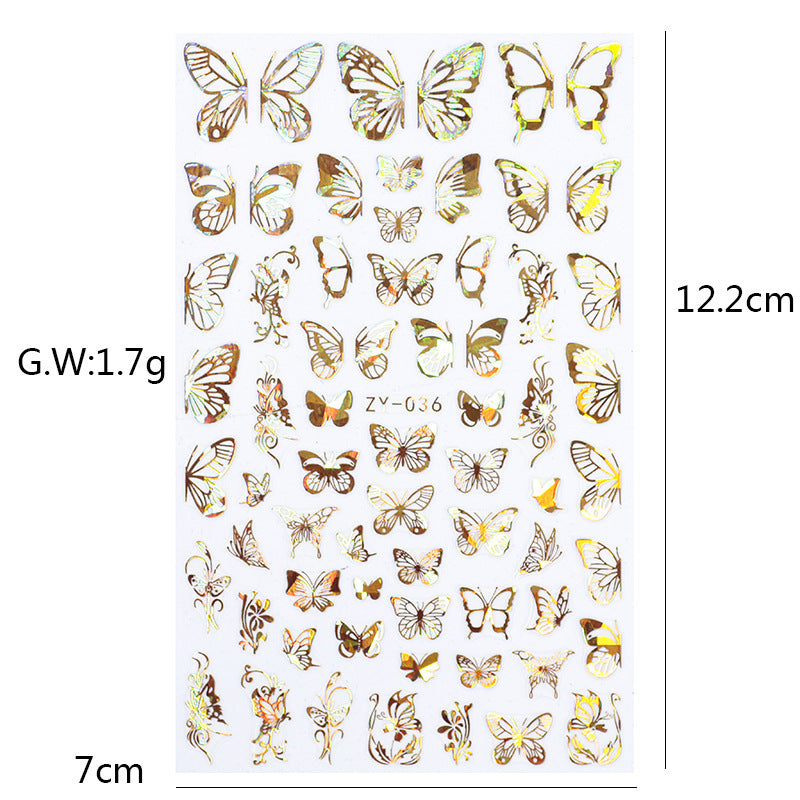 Schmetterling Nagel Aufkleber Simulation Bronzing Laser