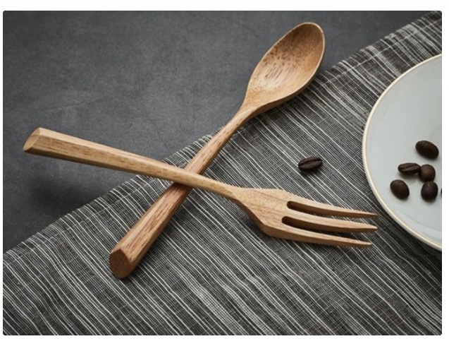 Japanese Style Wooden Spoon And Fork Set