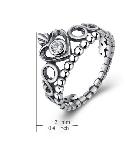 925 Sterling Silber Krone Ring