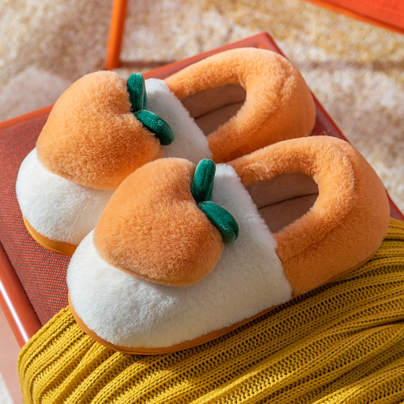 WinterPouch: Women's cotton slippers with a bag for household comfort.