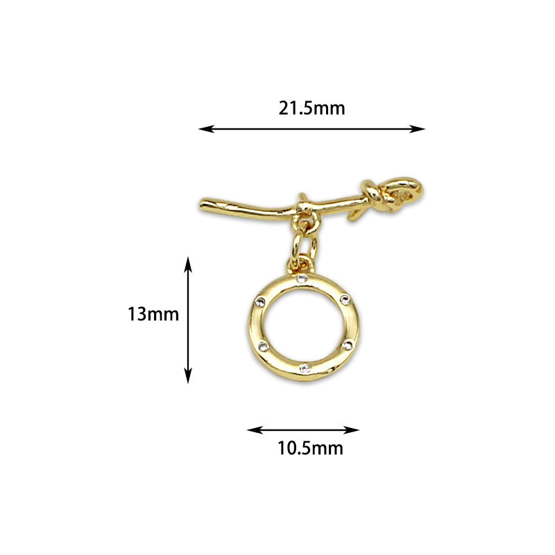 Zubehör Halskette Clip Armband Knopf Kupfer Beschichtung 18K Echtgold OT Schnalle Farbbeständige Gold Ending Verbindungsschnalle