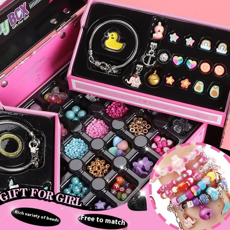 Children's Treasure Jewelry Box Girl Bracelet String Beads Diy Handmade Ornament Toys