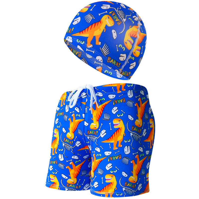 Summer Children's Cute Cartoon Beach Pants Swimming Cap Suit