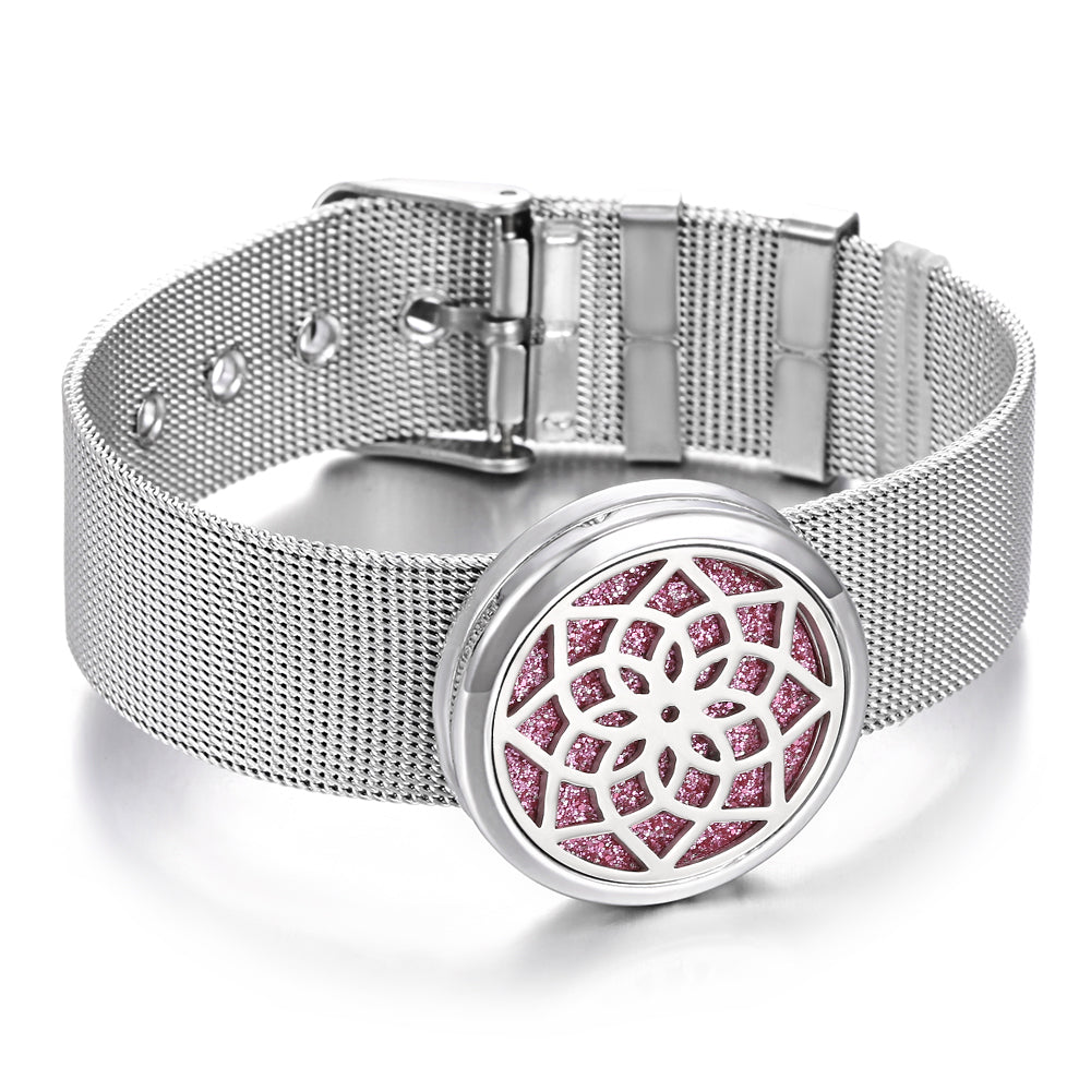 Essence Elysium: Stainless Steel Aromatherapy Bracelet Perfume Diffuser.