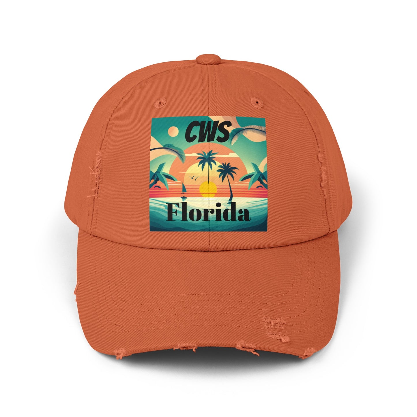 CWS Florida Unisex Distressed Cap by Cozy Winter Store (ships within USA only)