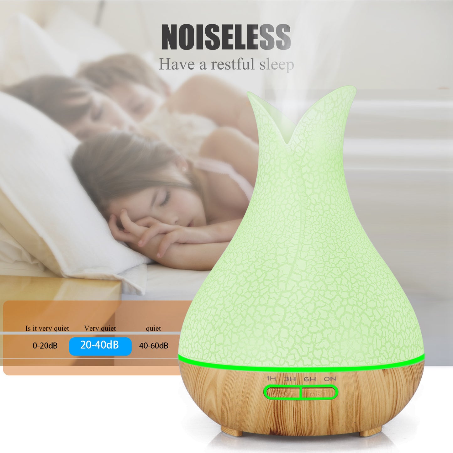 Riss Holzmaserung Aroma Diffusor Luftbefeuchter Mini Home Desktop ätherisches Öl Gesicht Zerstäuber bunte Aroma Lampe