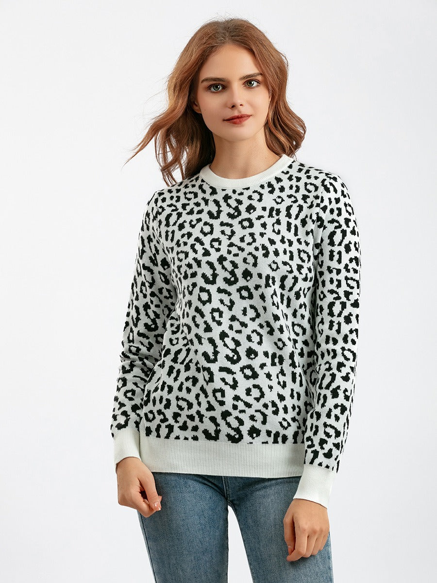 Damen Leoparden Jacquard Mode Wollmischungen Pullover