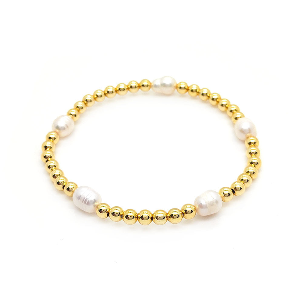 Baroque Natural Pearl Multi-layer Twin Bracelet For Women