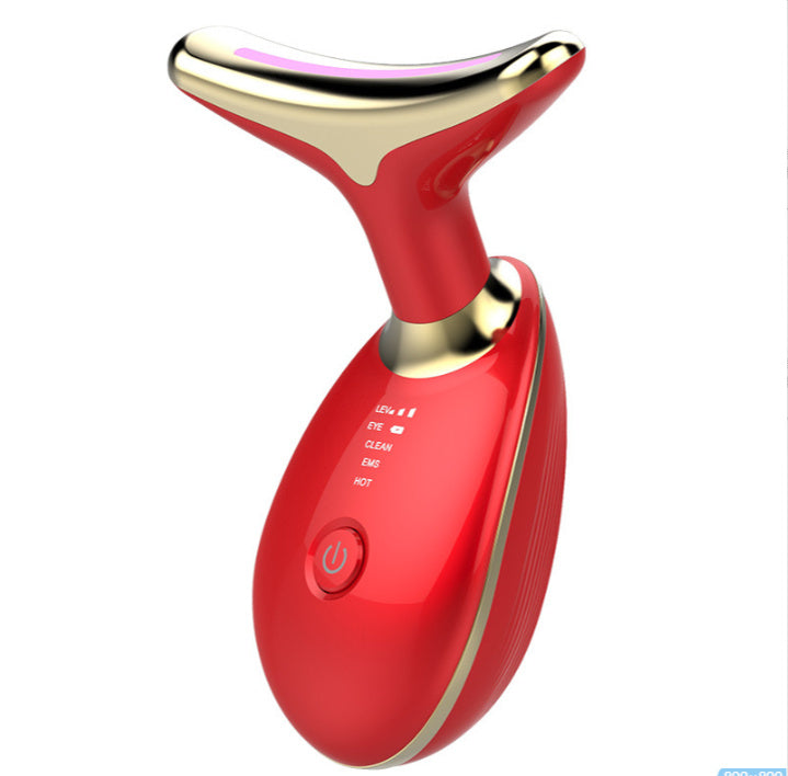 EMS Thermal Neck Lifting And Tighten Massager Electric Microcurrent Wrinkle Remover LED Photon Face Beauty Device For Woman