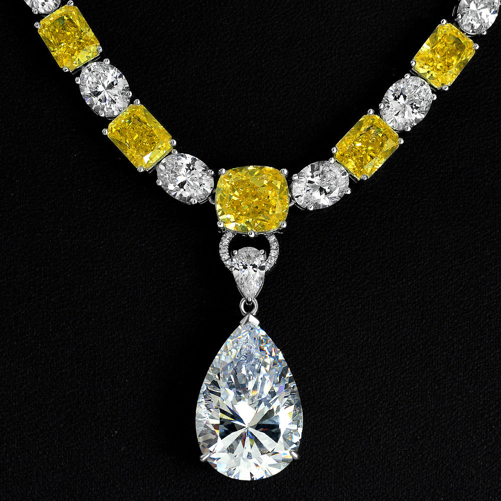 Women's 925 Silver 42 Carat Goose Yellow High-end Pendant Necklace