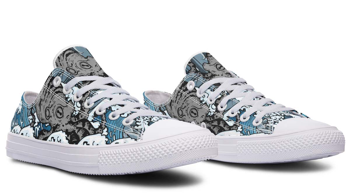 UrbanKicks Clouds Trendy Printed Low-Top Canvas Shoes for Couples