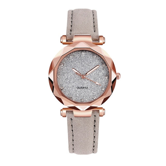 Damen mode Koreanische Strass Rose Gold Quarzuhr Weibliche Gürtel Uhr frauen Uhren Mode Uhr Uhr Frauen Uhren # A