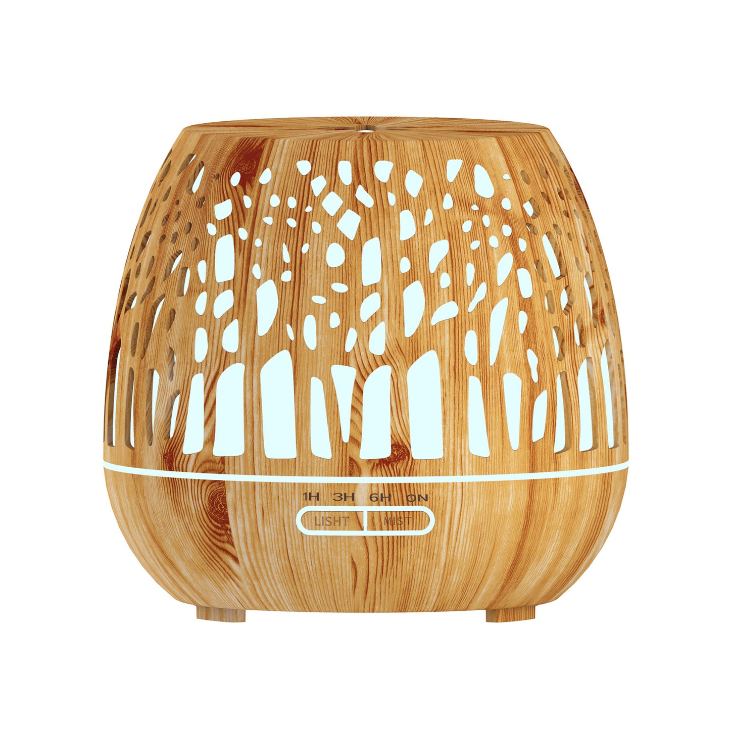 400ml New Forest Creative Wood Grain Hollow Aroma Diffuser Home Bedroom Desktop Purifying Air Humidifier