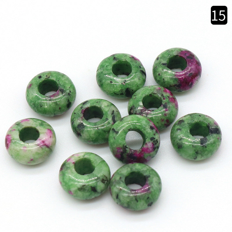 5x10mm Großes Loch 4mm Kreis Natürliche Kristall Achat Jade Perlen Abacus Perlen