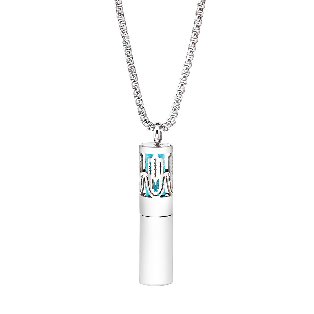 Essence Elysium: Stainless Steel Aromatherapy Pendant Perfume Necklace.