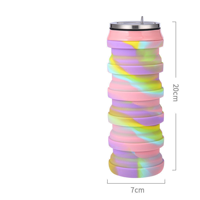 Faltbecher aus Silikon, Cola-Dosen, einziehbare Sport-Wasserflasche