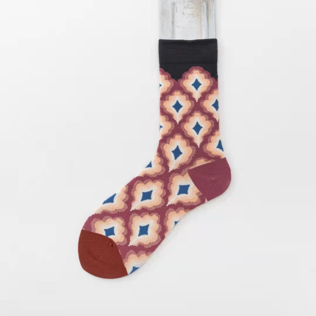 Trendy Mid-calf Artistic Illustration Socks