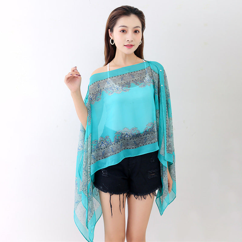 Fashionable Chiffon Breathable Pullover Shawl