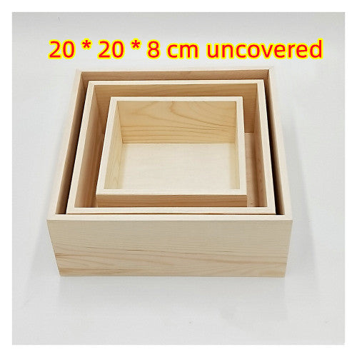 Wooden clamshell gift box Wooden packing box Rectangular tool wooden box