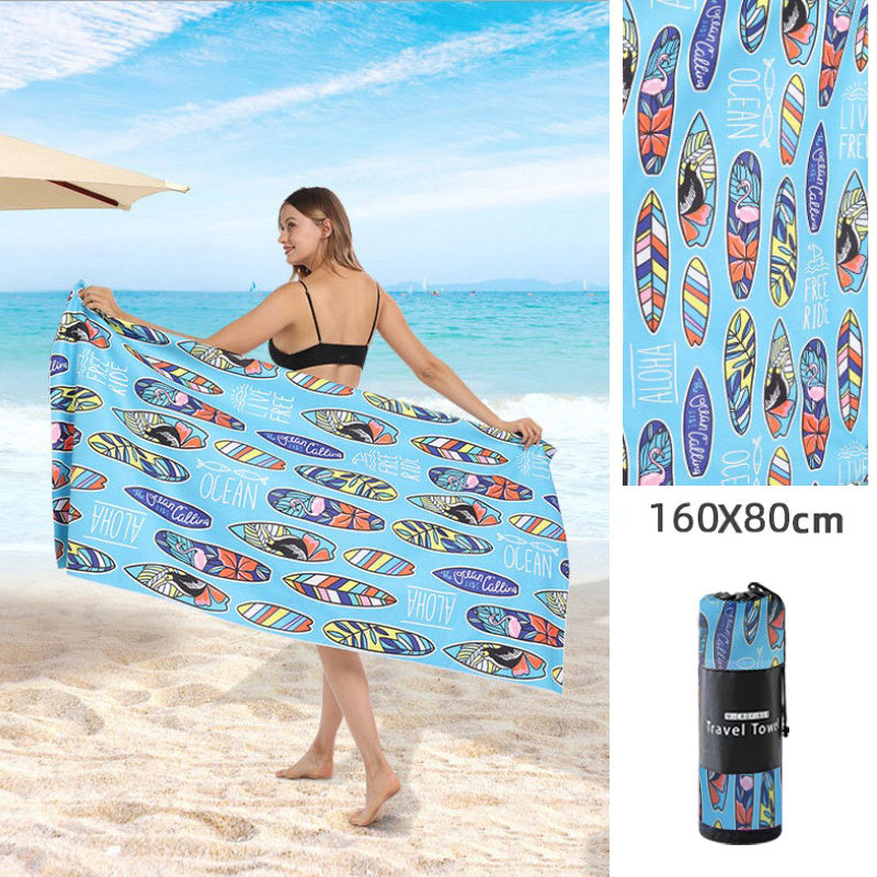 Double Sided Fleece Printed Beach Towel Microfiber Beach Towel