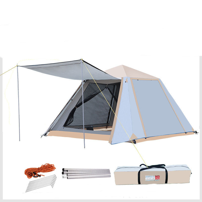 Vollautomatisches Outdoor-Zelt mit Schnellöffnung für Camping, Camping, Strand, Sonnenschutz, Verdickung, Regen, Doppelschicht-Zelt mit Aluminiumstange