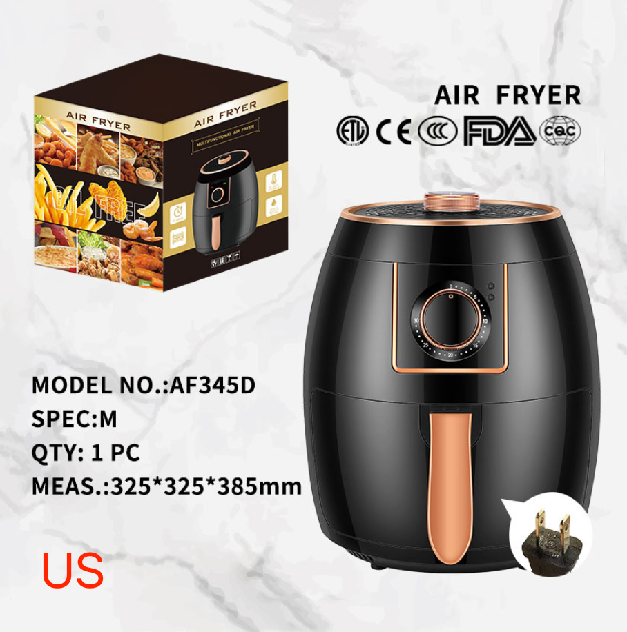 5.5 L US Standard Cross-border Air Fryer Touch Screen Automatic Fryer British Standard Deep Frying Pan Chips Machine Airfryer