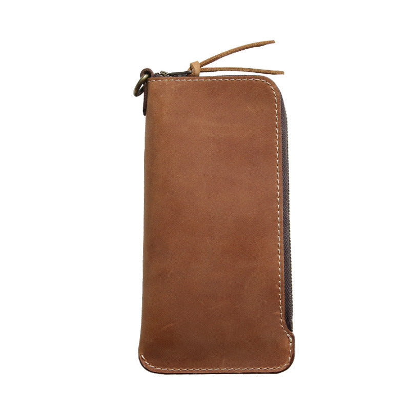 Wallet Top Layer Leather Belt Zipper Wallet