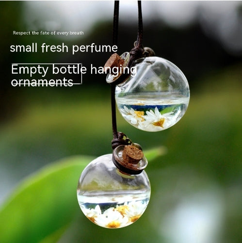 Essence Elysium: Car Preserved Flower Perfume Bottle Pendant.