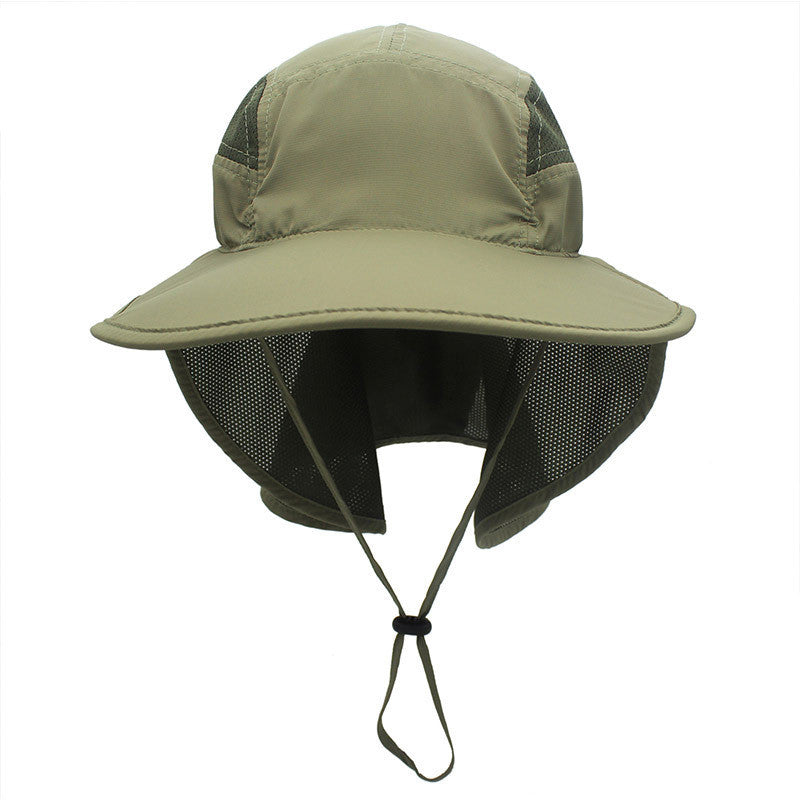 Wide-brimmed Sunhat For Men And Women In Summer Polyester Quick-drying Hat Mountain Fishing Bucket Hats With Neck Guard