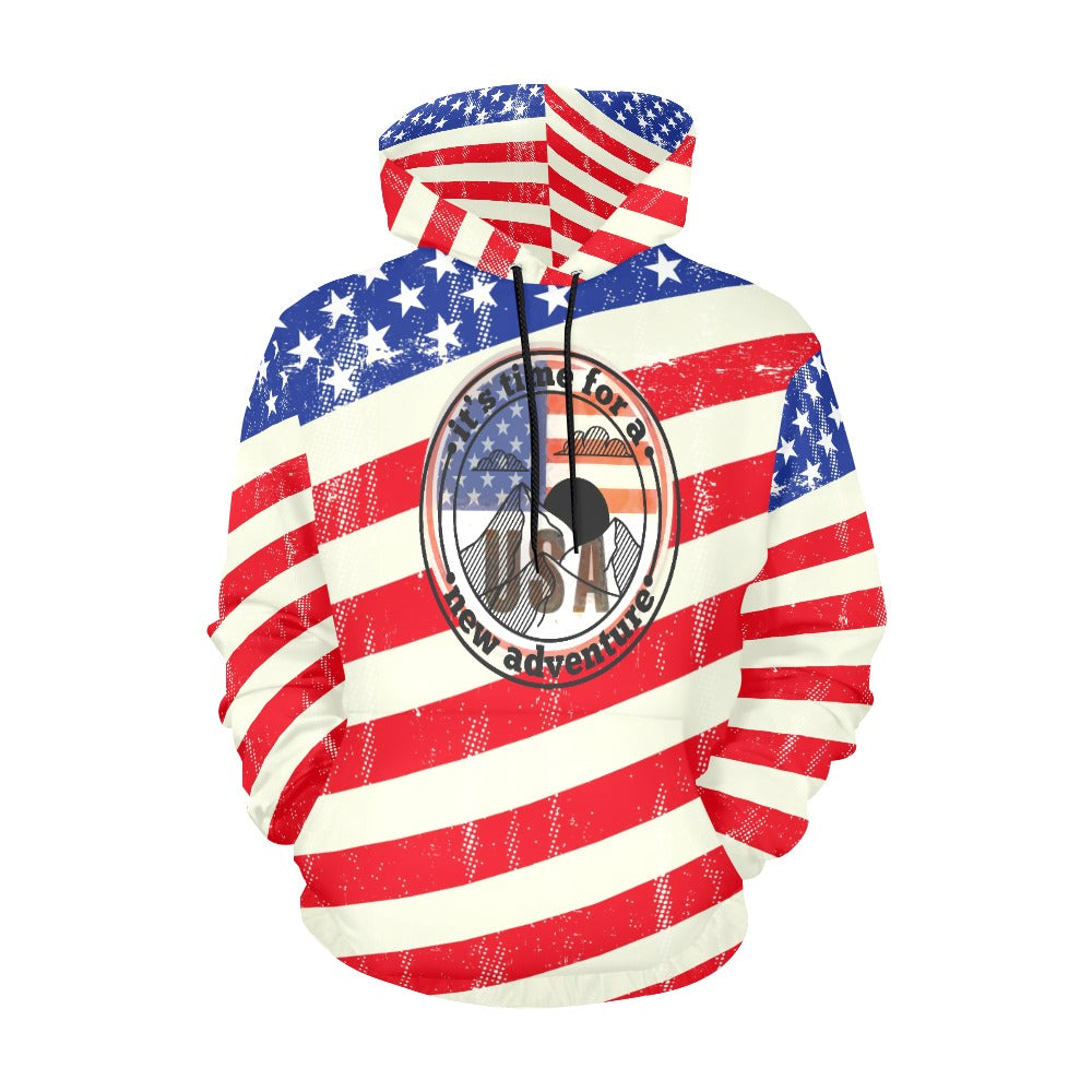 CWS Cozy Hoodie " USA Adventure Eagle" Men's All Over Print Hoodie (USA Size) by Cozy Winter Store