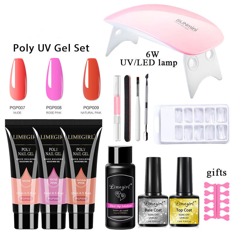 Nail Extension Gel Set Crystal UV Phototherapy