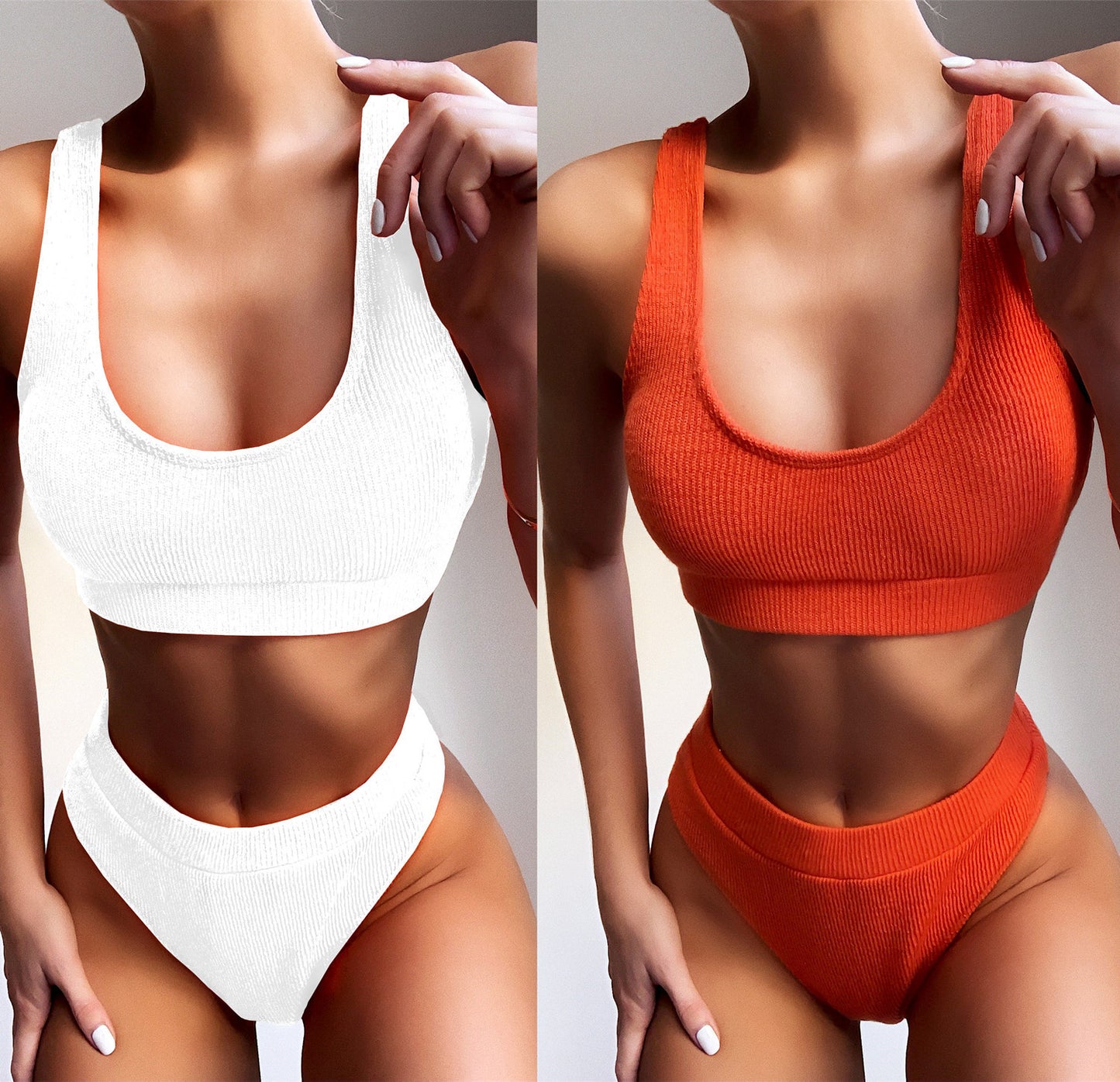 High waist swimsuit ladies split swimwear