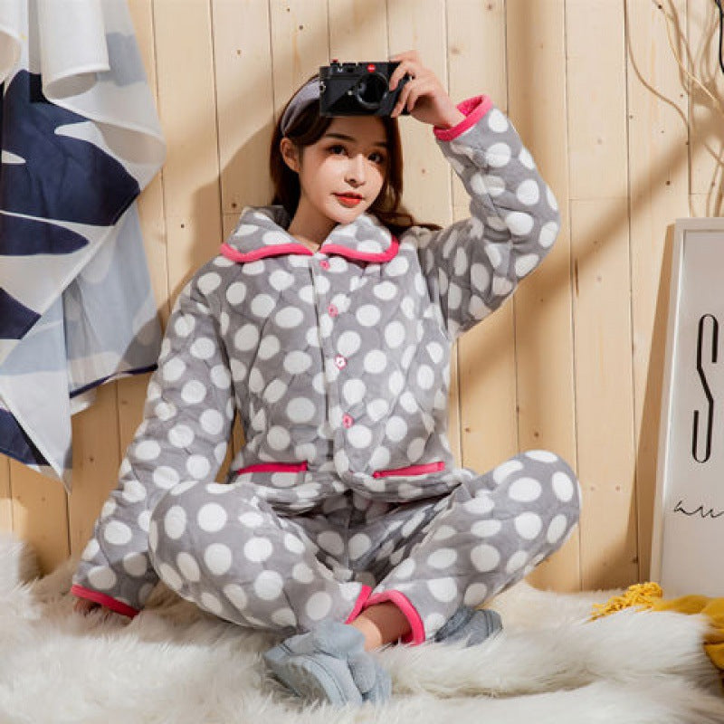 WinterLayers: Women's pajamas with thickened three layers for added warmth in winter.