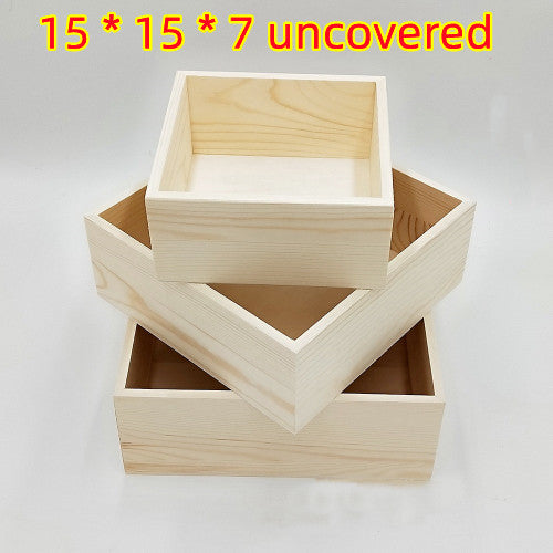 Wooden clamshell gift box Wooden packing box Rectangular tool wooden box