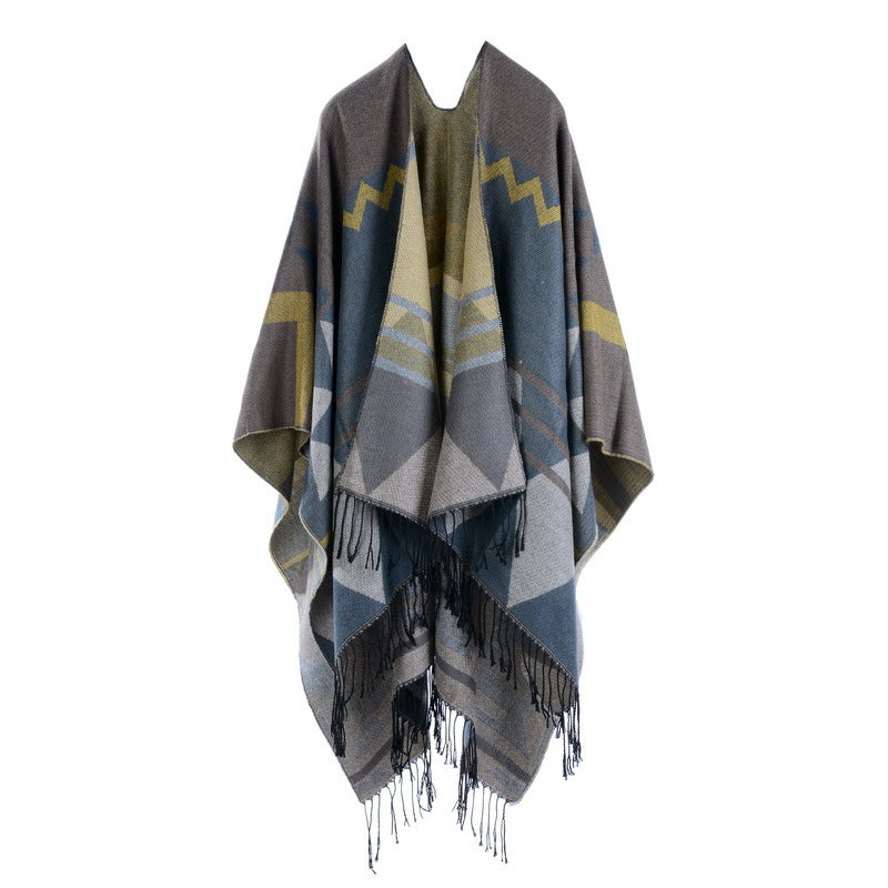 Travel split shawl cloak