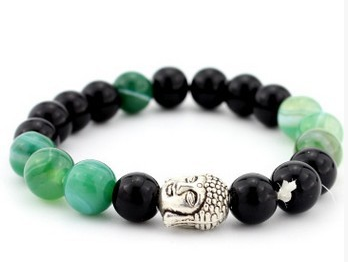 AliExpress explosionen Europa und die Vereinigten Staaten mode lava rock naturstein Buddha kopf Goldene Buddha männer und frauen armband großhandel