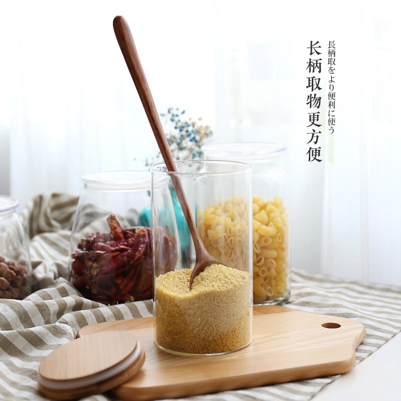 Japanese Style Long Handle Wood Stirring Seasoning Wooden Household Miso Soup Spoon