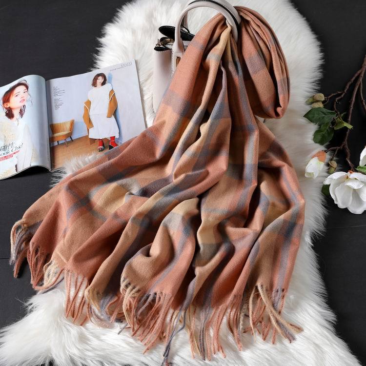 Long tassel double-sided cashmere shawl