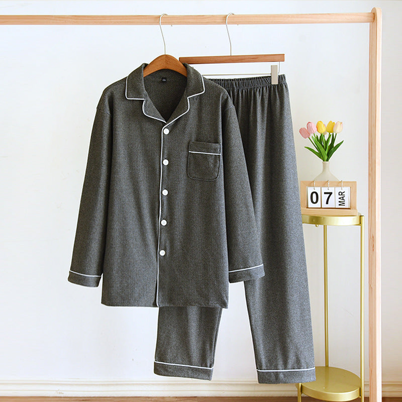 WinterCozies: Thickened sanded fabric pajamas for warm cardigan comfort in autumn and winter.