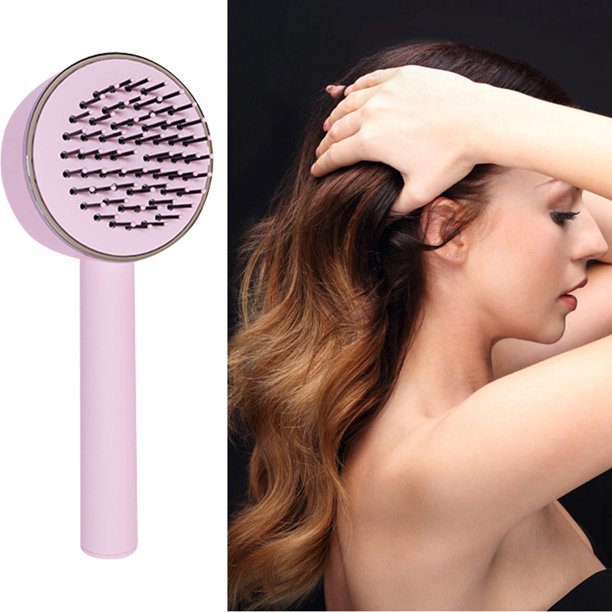 CN 3D Air Cushion Massager Brush With Retractable Bristles Self Cleaning Hair Brush Massage One-key Self-cleaning Hair Brush Anti-Static Airbag Massage Comb For Women Curly Hair Brush