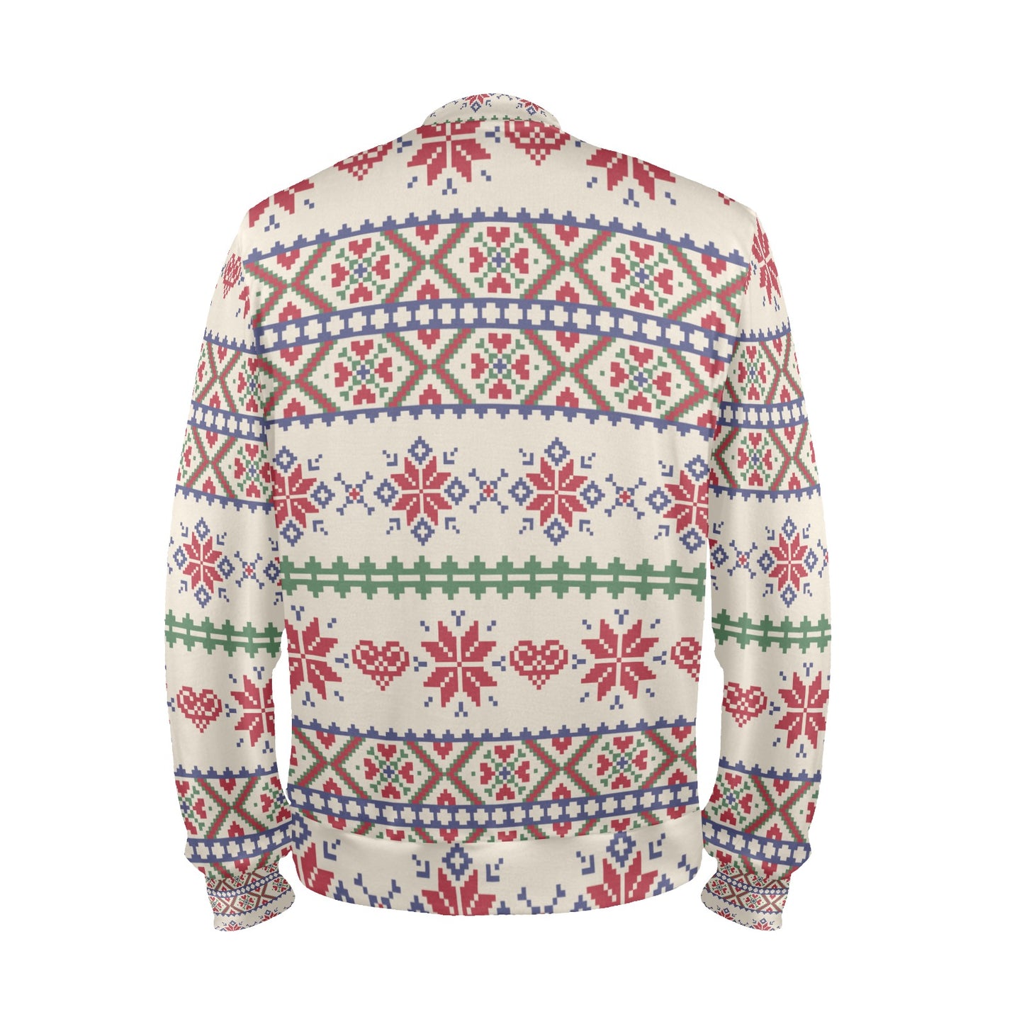 CWS Cozy Sweaters Men's All Over Print Mock Neck Festive Christmas Sweater by Cozy Winter Store