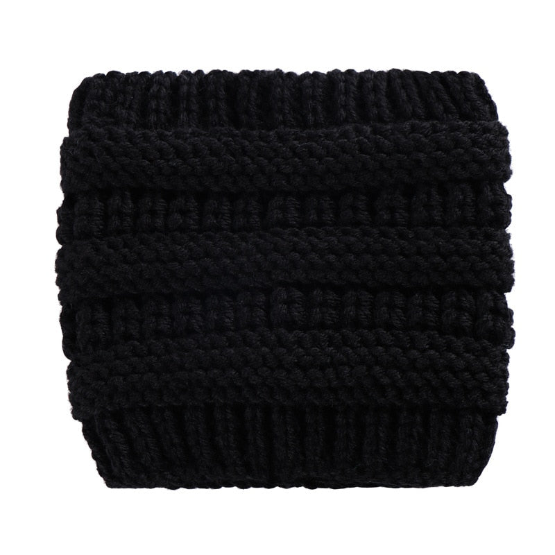 Kobiety Headwrap kucyk czapka beanie zimowe ciepłe ocieplacze na uszy chusta na głowę Casual szydełkowe turbany damskie miękkie dzianiny wełniane czapki 